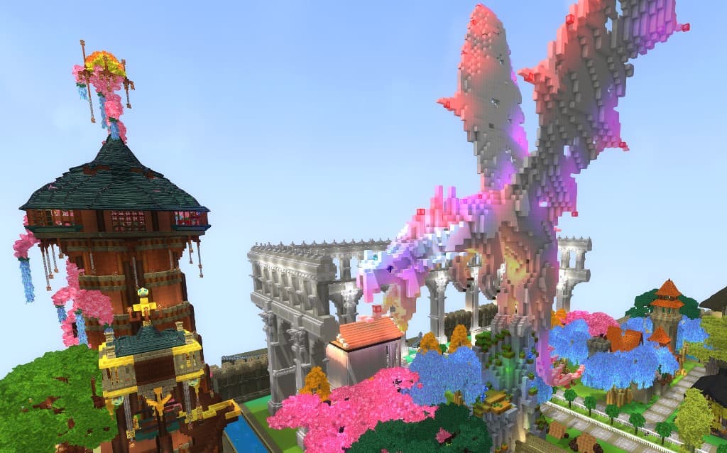 Спавн Alexandria — дракон и башня